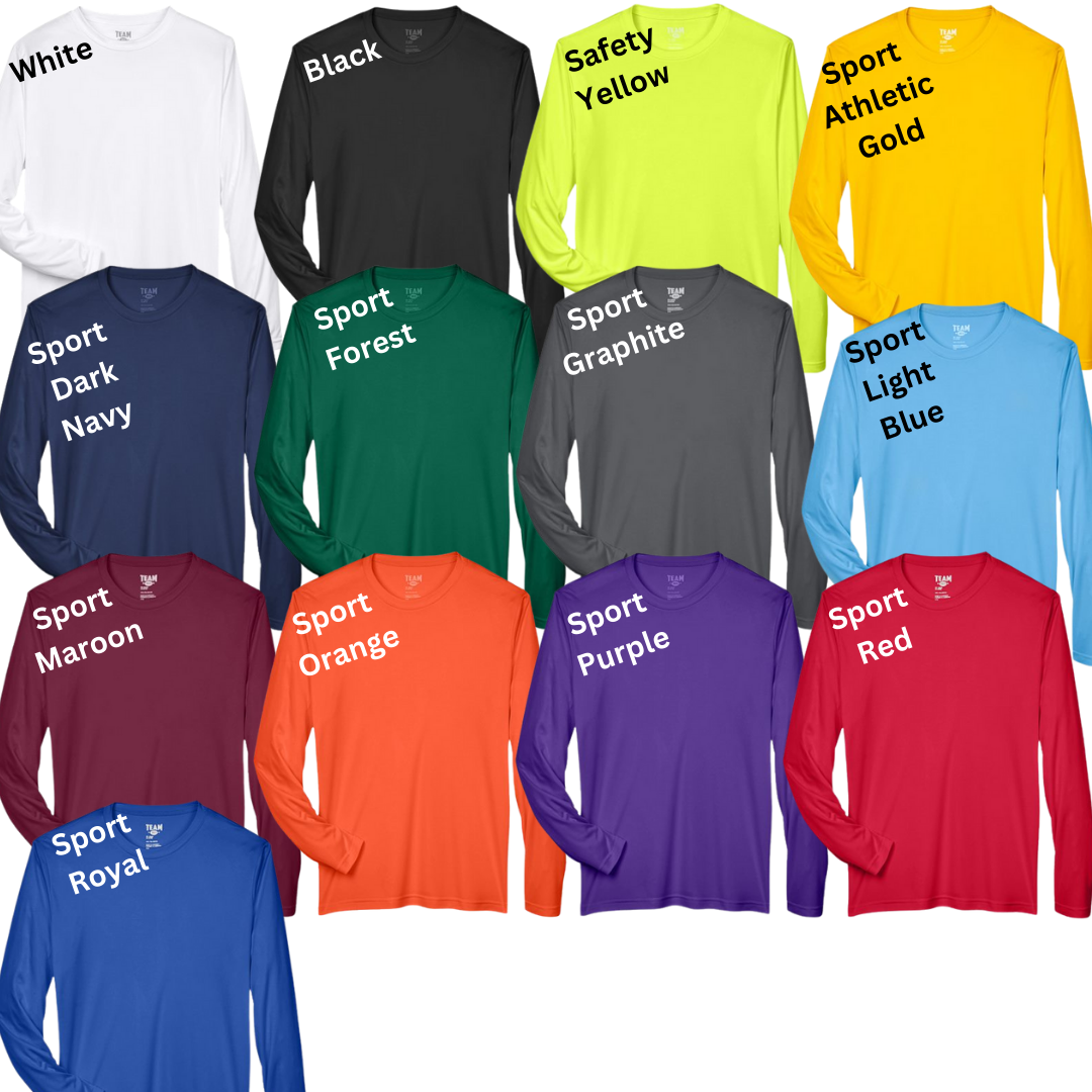 Adult Custom Crewneck Performance Long Sleeve T-Shirts