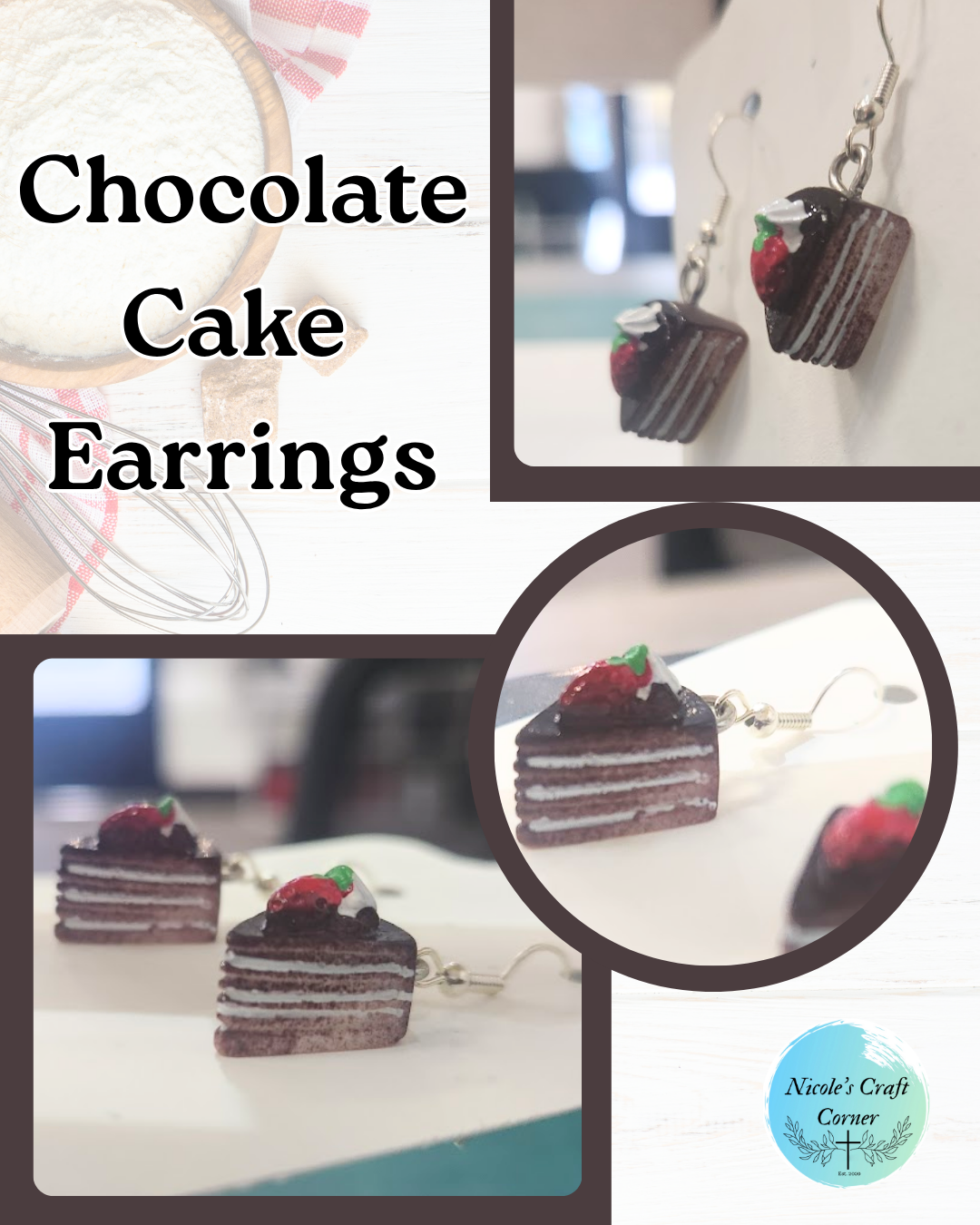 Chocolate Cake Earrings