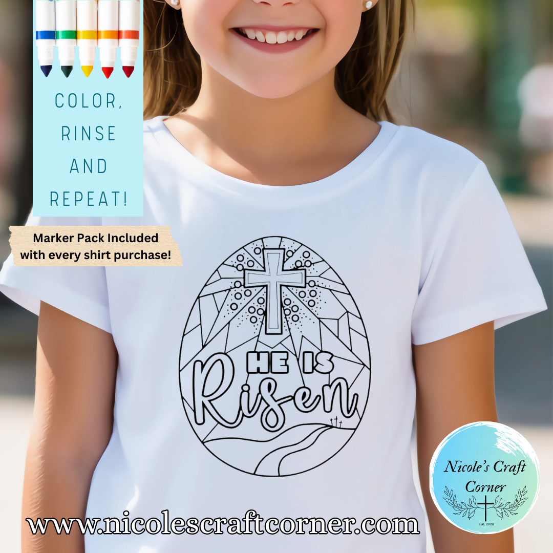 Color Your Own He is Risen (Egg Design) T-shirt