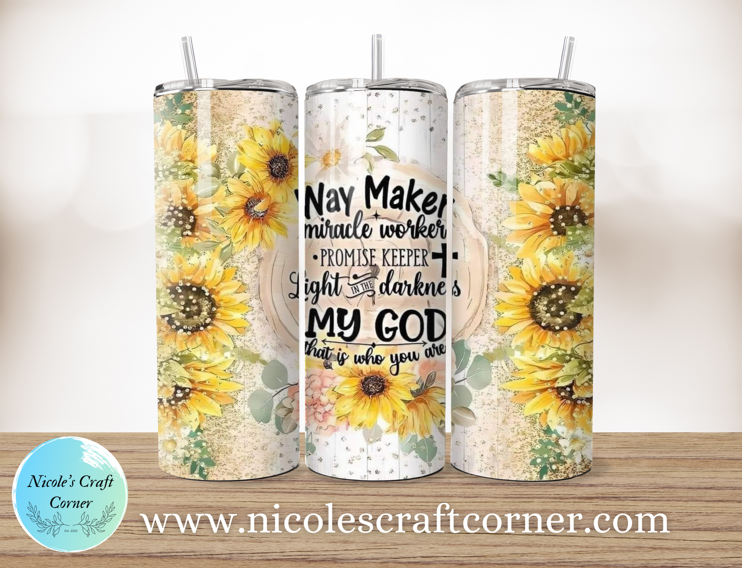 Waymaker Miracle Worker Promise Keeper; Inspirational 20oz skinny Tumbler