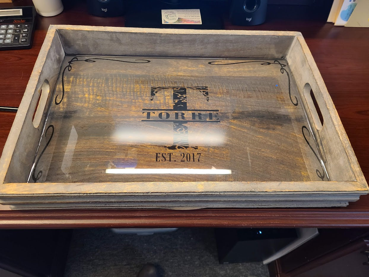 Monogrammed Custom Serving Trays