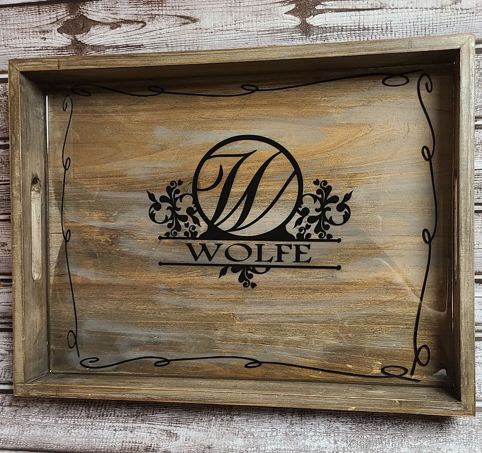 Monogrammed Custom Serving Trays