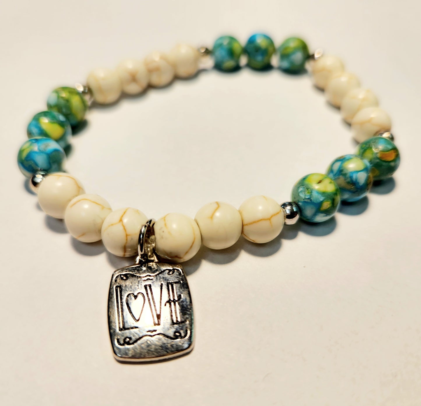 Earth tones "LOVE" beaded Bracelet