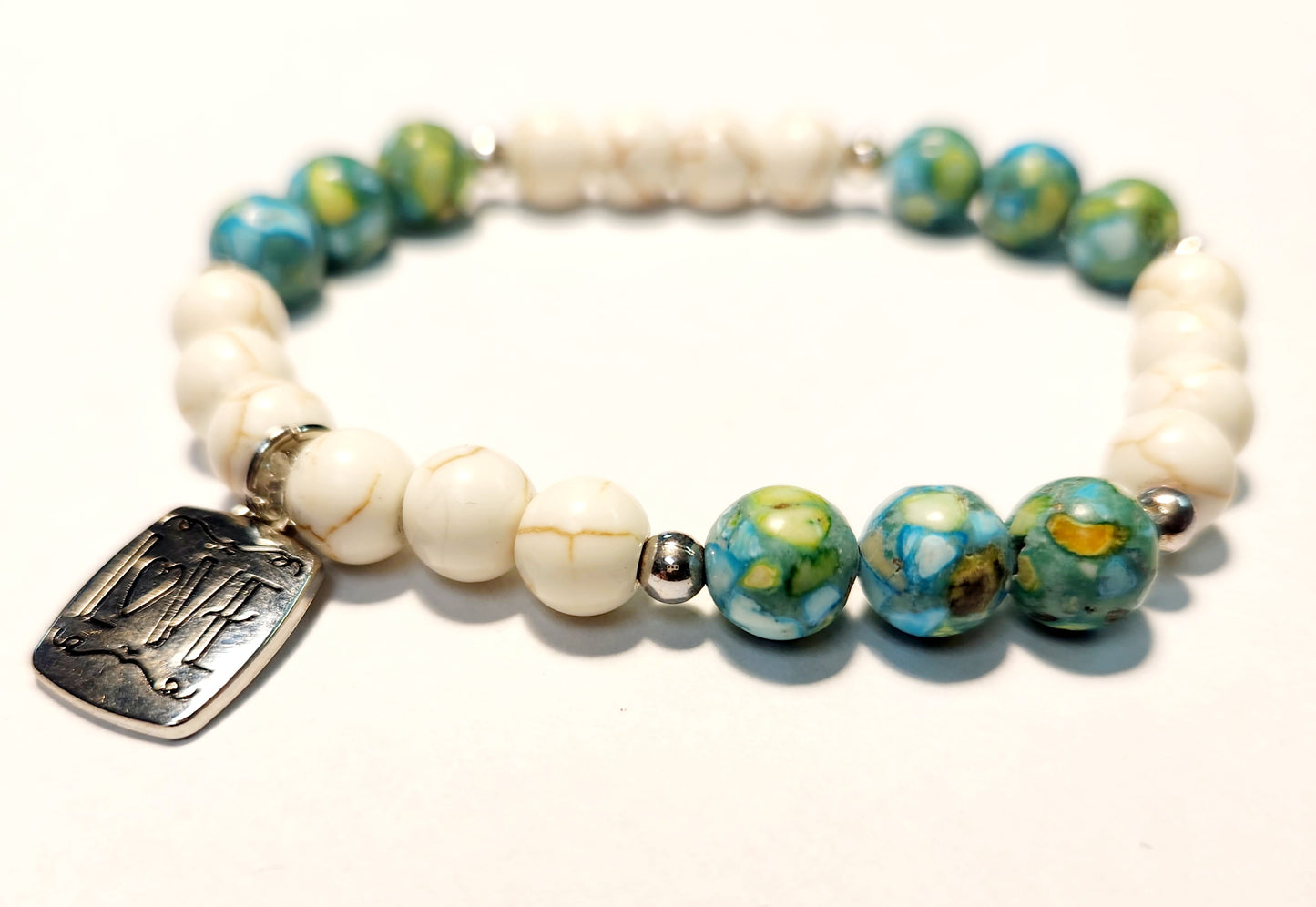 Earth tones "LOVE" beaded Bracelet