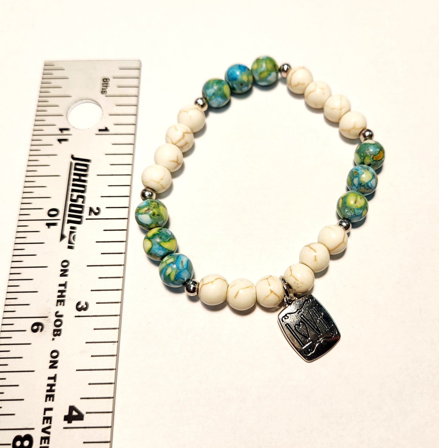 Earth tones "LOVE" beaded Bracelet