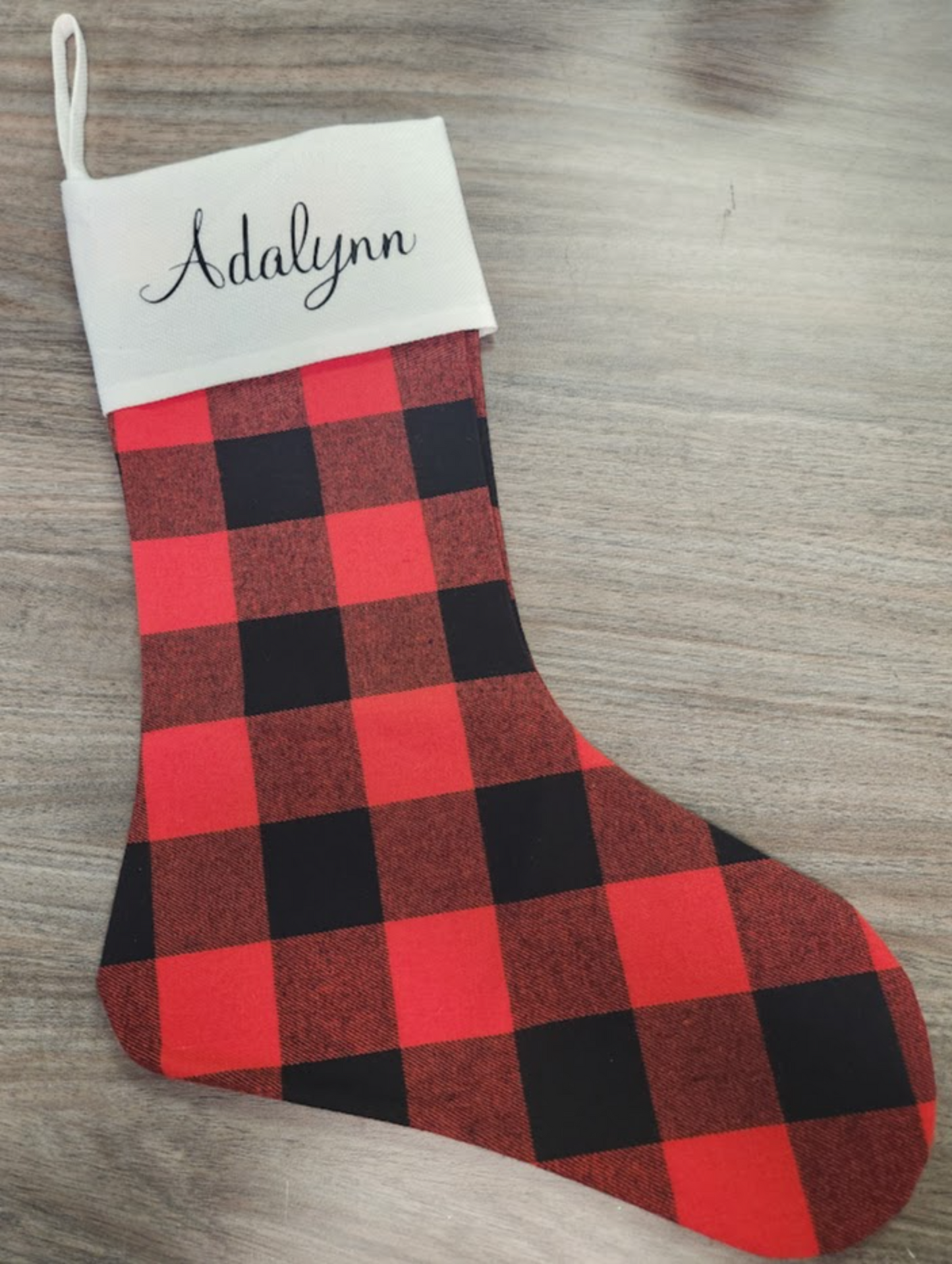 Red Buffalo plaid Personalized Christmas stockings