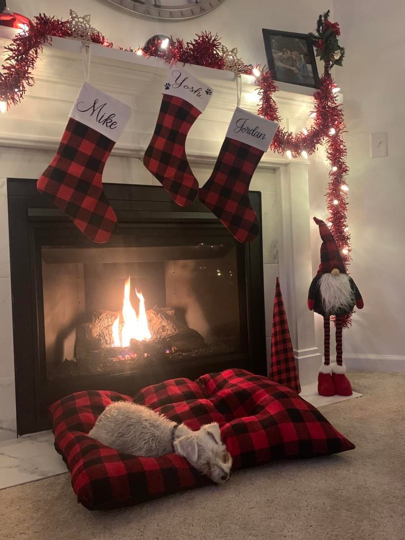 Red Buffalo plaid Personalized Christmas stockings