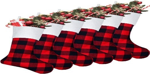 Red Buffalo plaid Personalized Christmas stockings