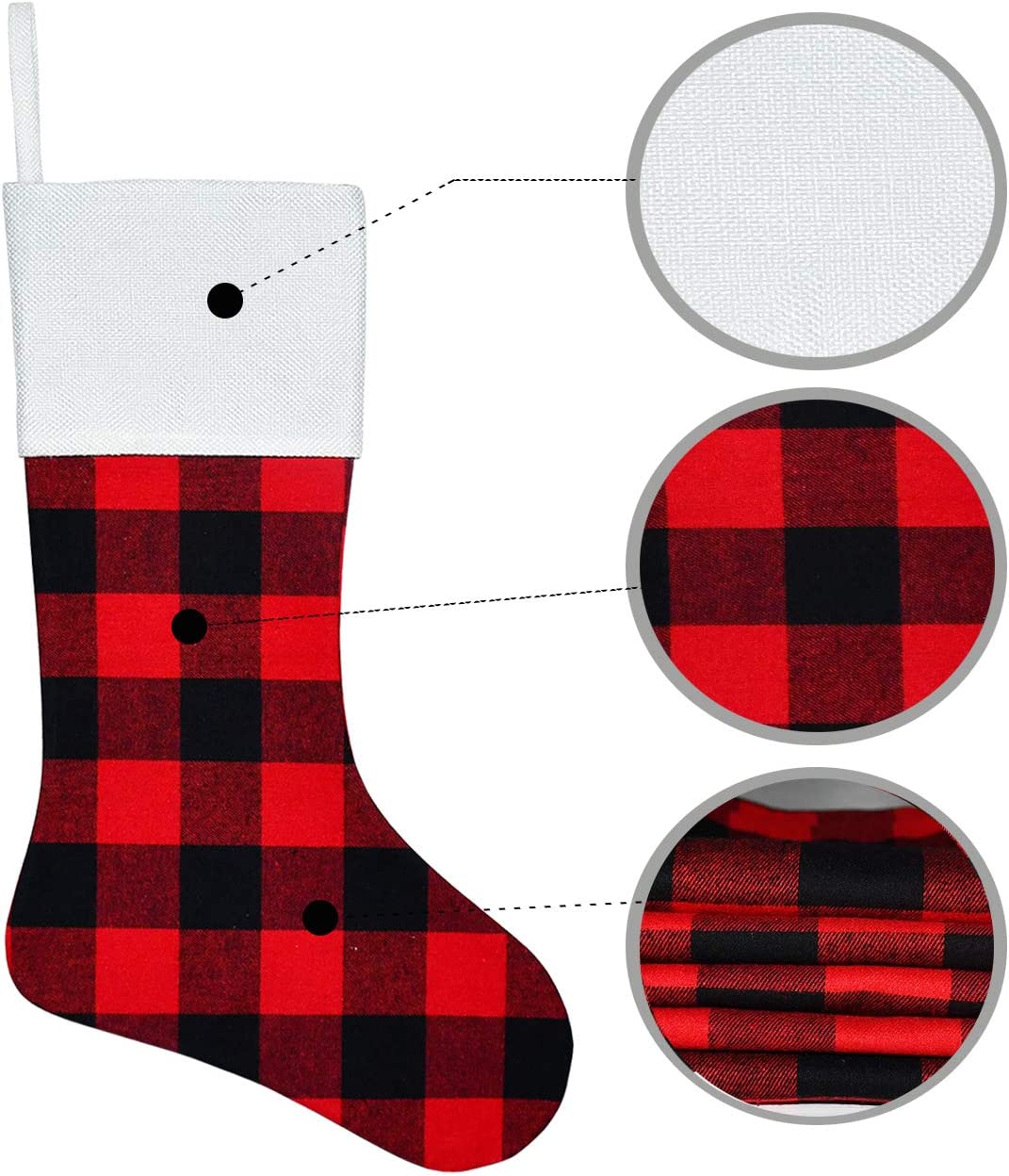 Red Buffalo plaid Personalized Christmas stockings