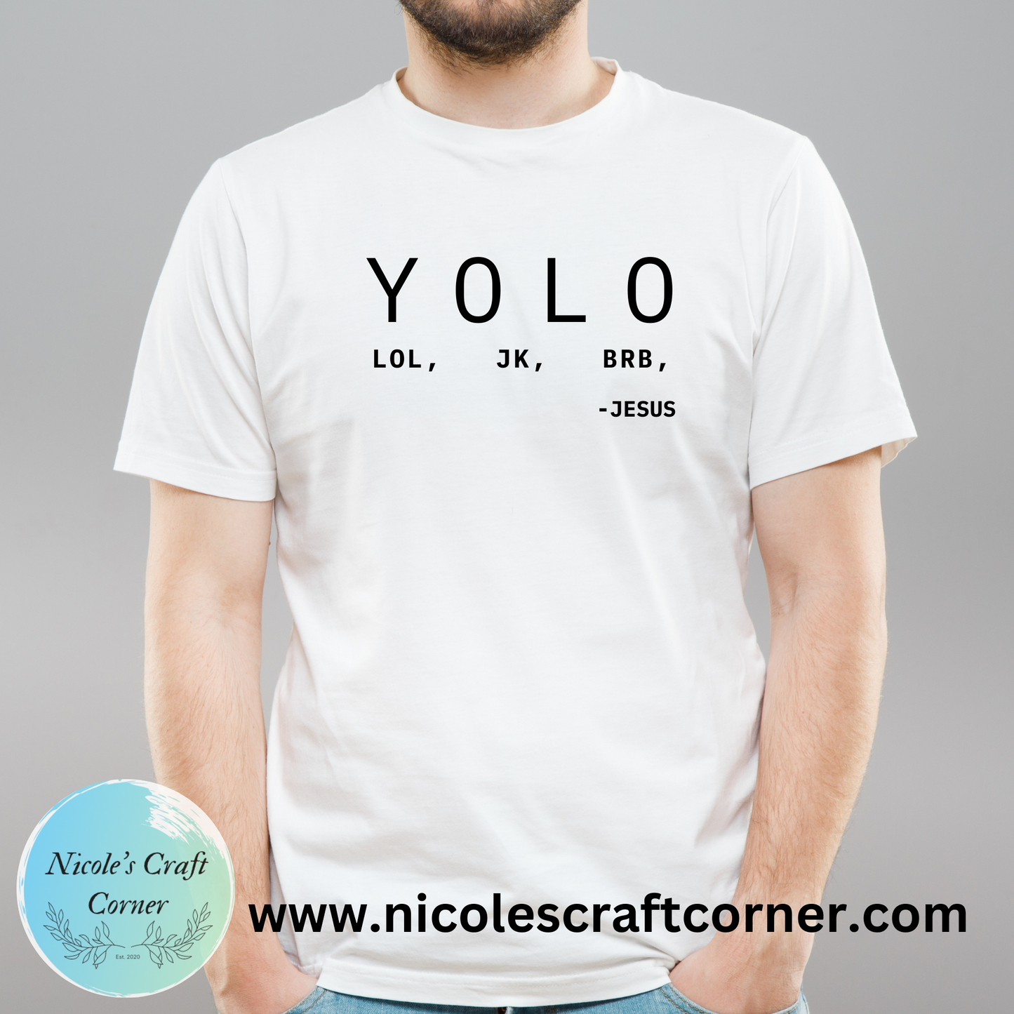YOLO T-Shirt; Men's Christian T-Shirt, Religious Humor Apparel