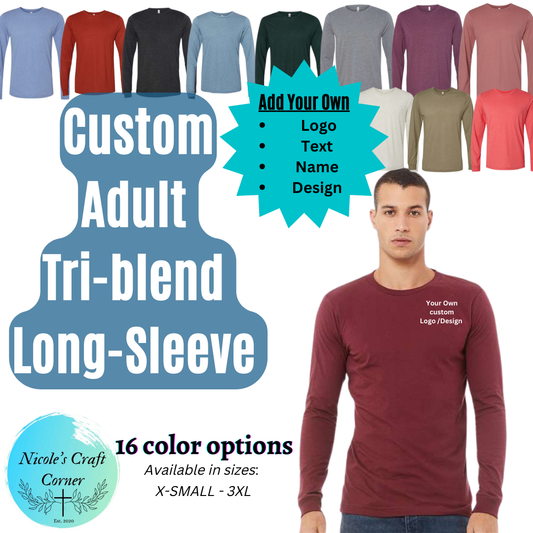 Adult Tri-blend Long-Sleeve Tees