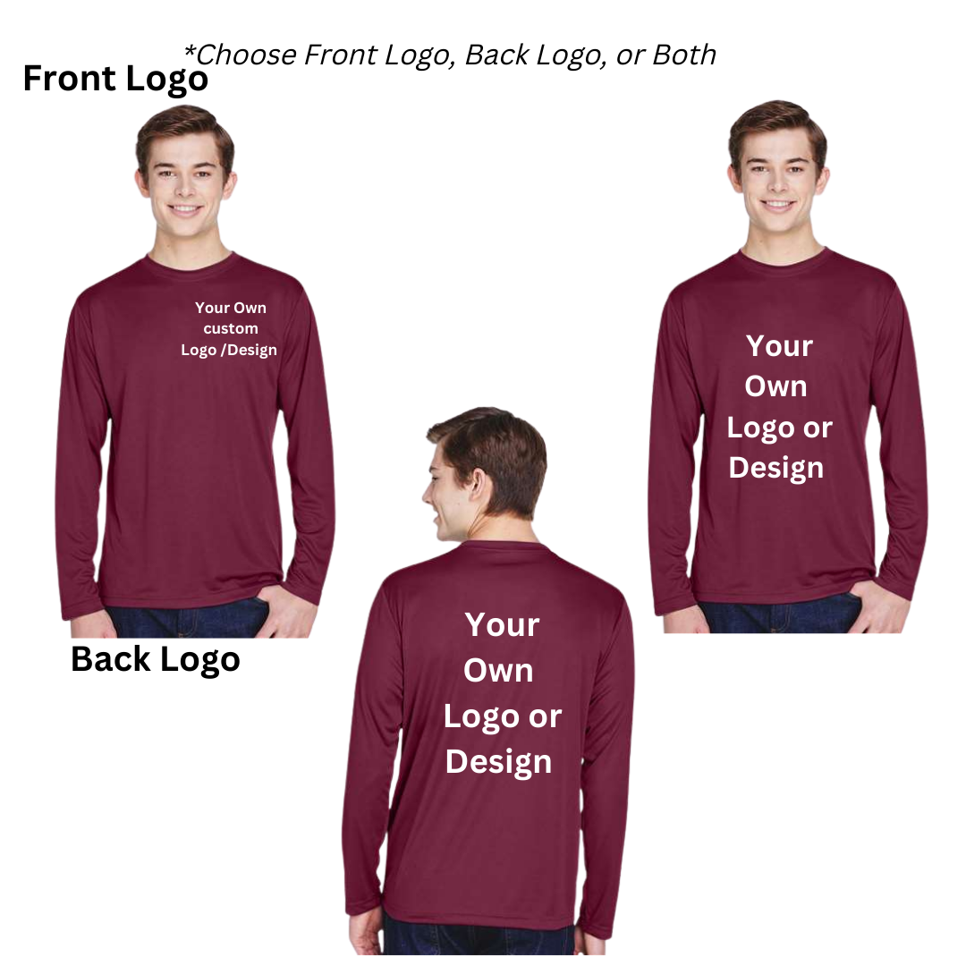 Adult Custom Crewneck Performance Long Sleeve T-Shirts