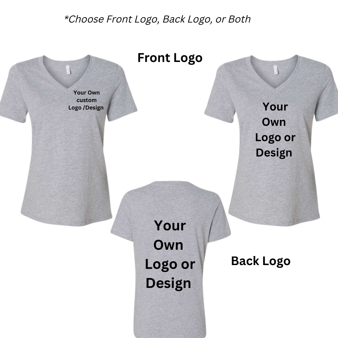 Custom Women's Relaxed Heather CVC V-Neck T-Shirt
