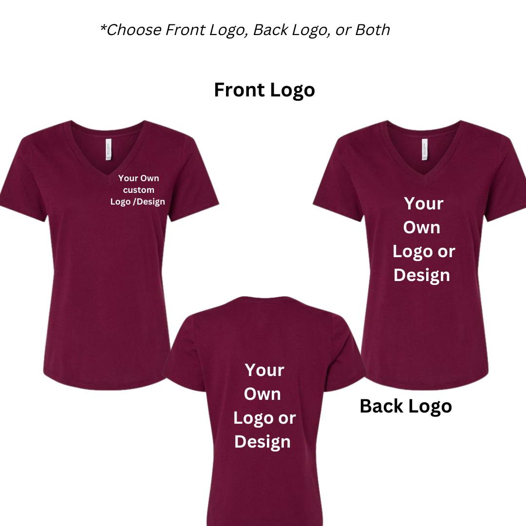 Custom Women's Relaxed Jersey V-Neck Tees