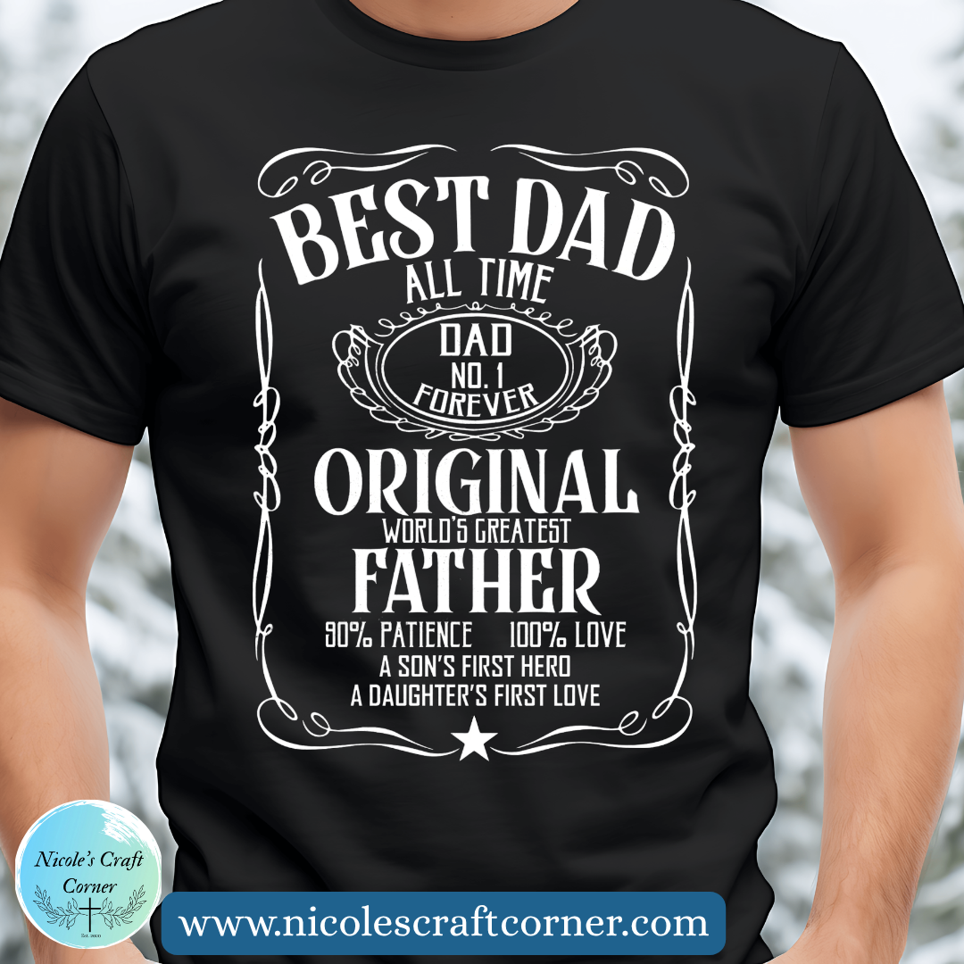 "Greatest Dad" Jack Daniel's Style T-Shirt