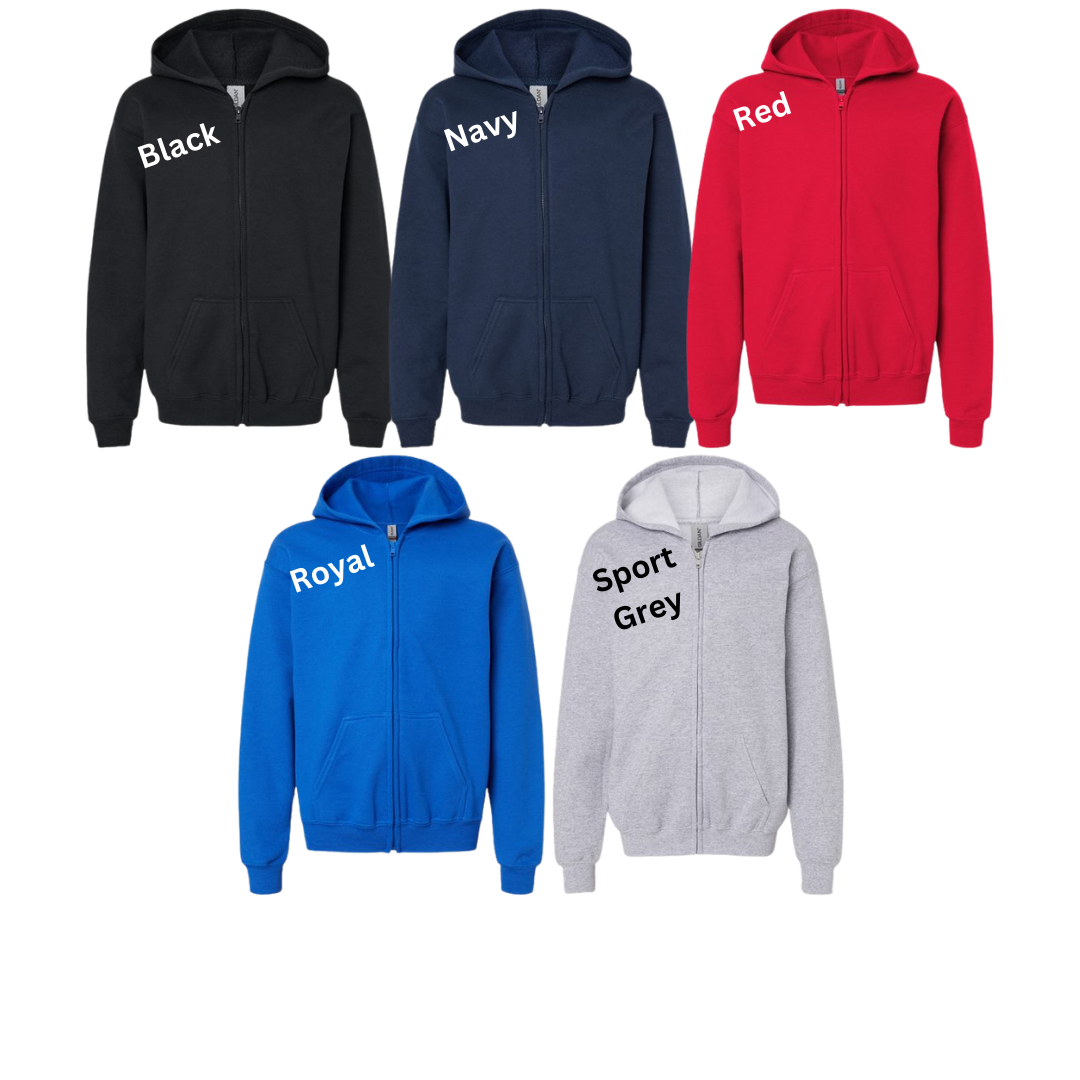 Youth Custom Full Zip Hoodies