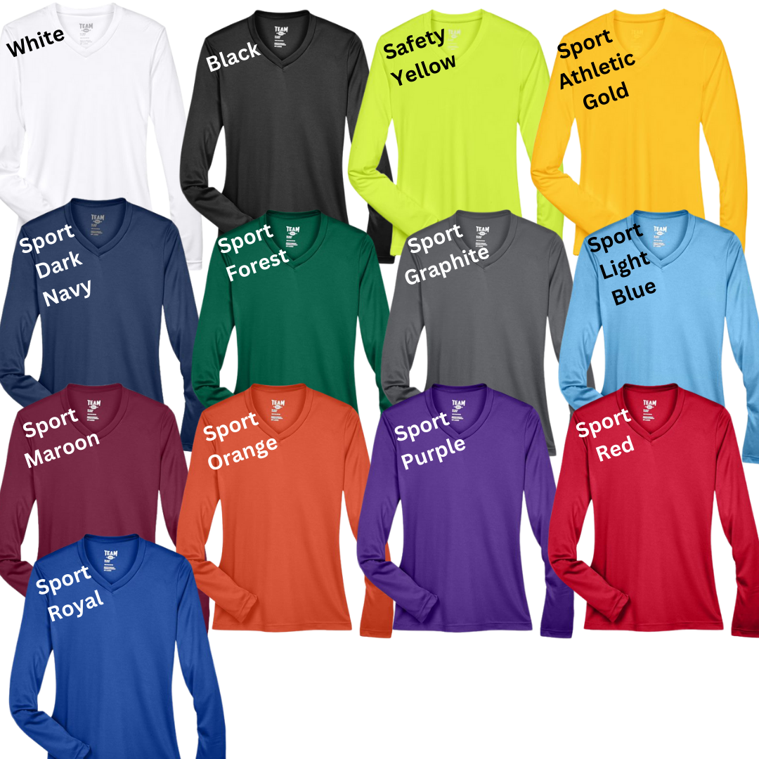 Custom Womens Performance Long Sleeve V-Neck