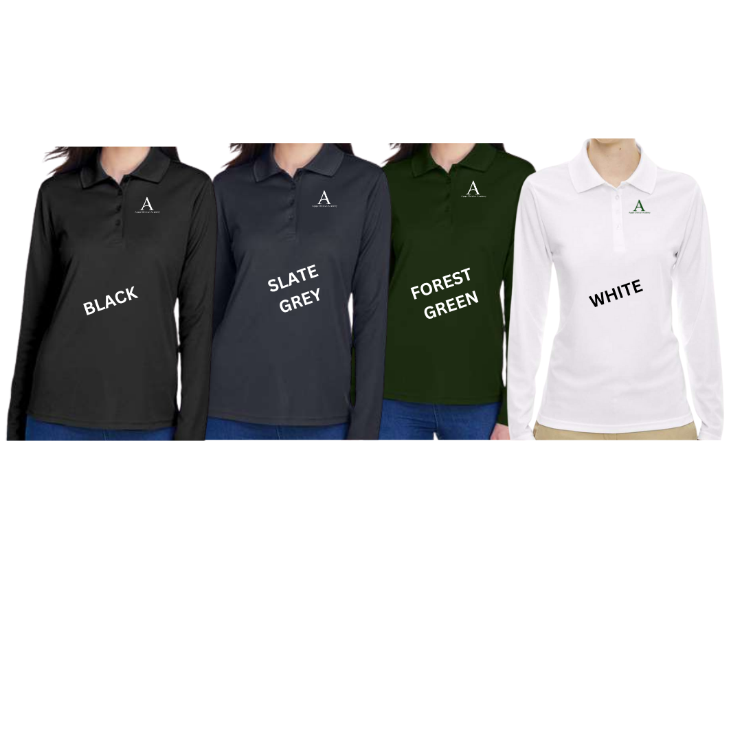 AGAPE Women's Pinnacle Performance Long Sleeve Piqué Polo