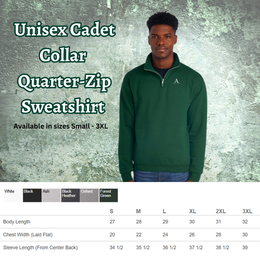 AGAPE Unisex Cadet Collar Quarter-Zip Sweatshirt