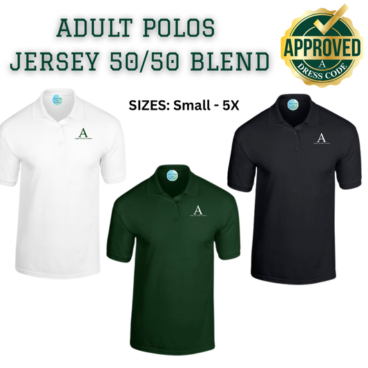 AGAPE Adult 5O/50 Jersey Blended Polos