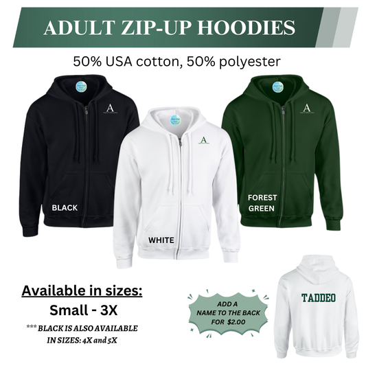 AGAPE Adult Zip-Up Hoodies