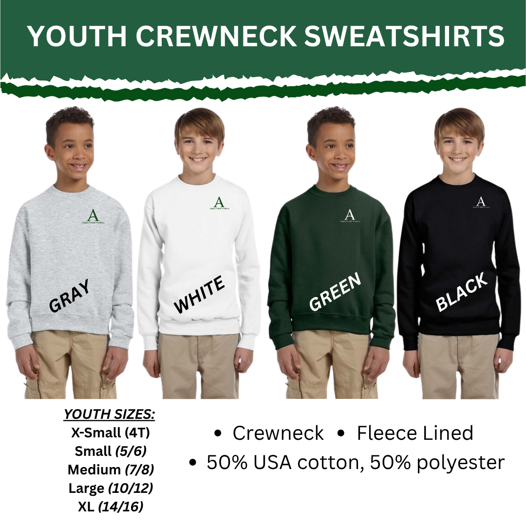 AGAPE YOUTH 50/50 BLEND CREWNECK SWEATSHIRTS