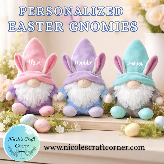 Personalized Stuffed Easter Gnomies