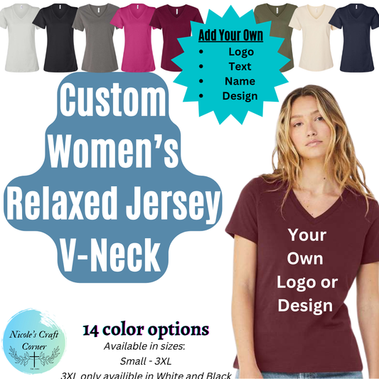 Custom Women's Relaxed Jersey V-Neck Tees