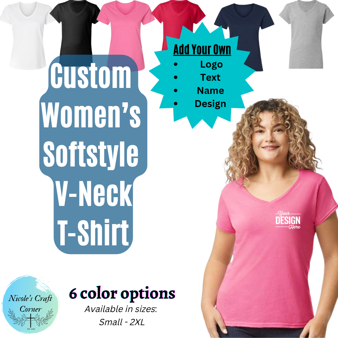 Custom  Women’s  Softstyle  V-Neck T-Shirt