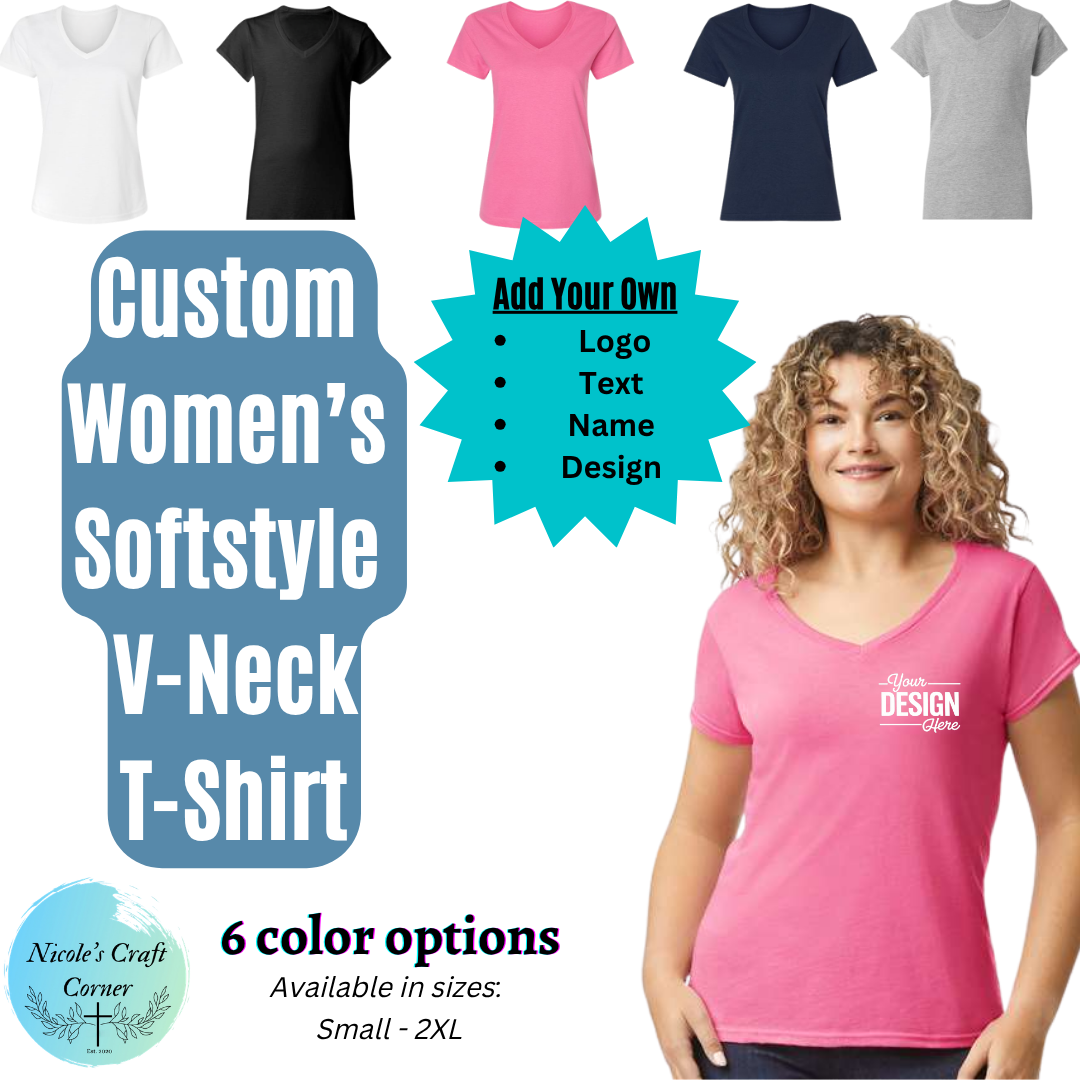 Custom  Women’s  Softstyle  V-Neck T-Shirt