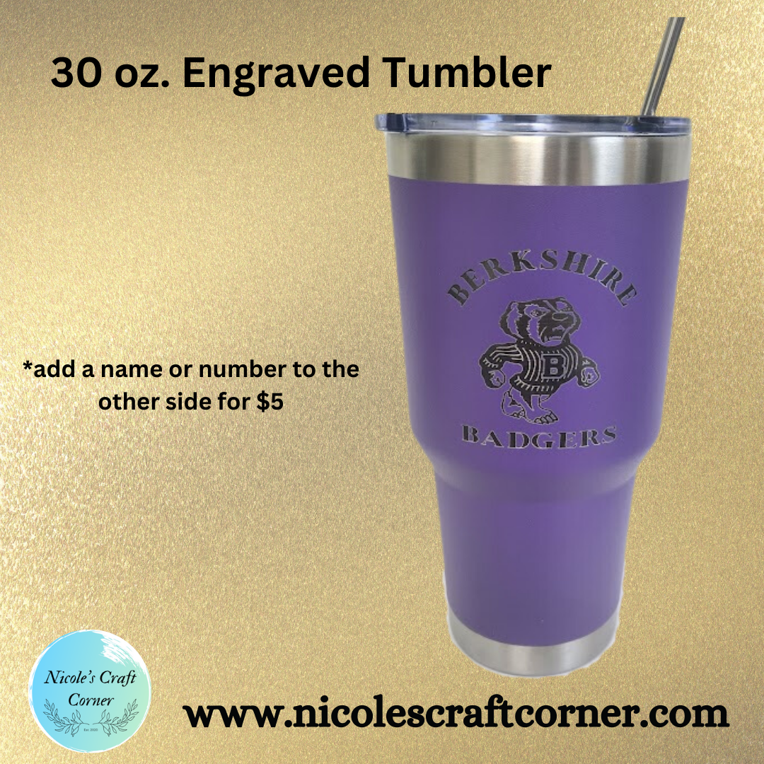 Berkshire Badgers 30oz. Engraved Tumbler