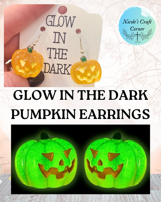 Glow in the Dark Pumpkin Earrings