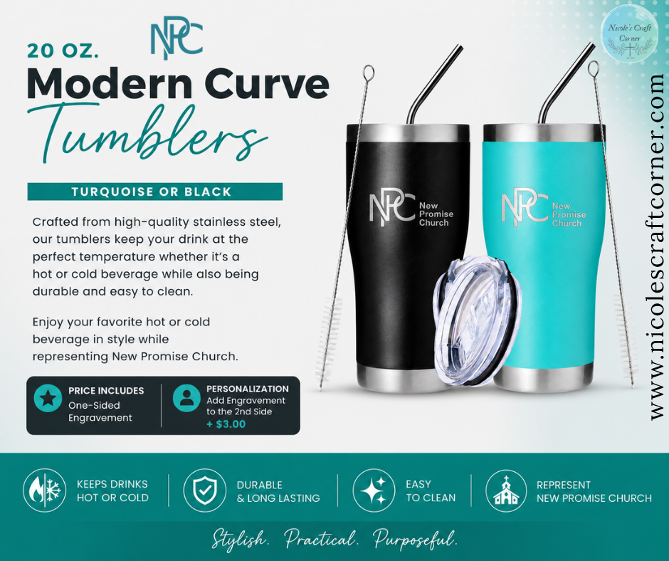20oz. Modern Curve Tumbler – New Promise Church Edition