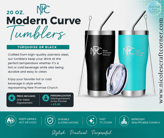 20oz. Modern Curve Tumbler – New Promise Church Edition