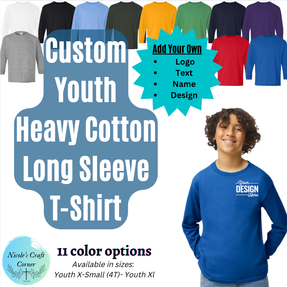 Custom Youth Heavy Cotton Long Sleeve T-Shirt