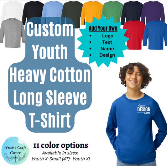 Custom Youth Heavy Cotton Long Sleeve T-Shirt