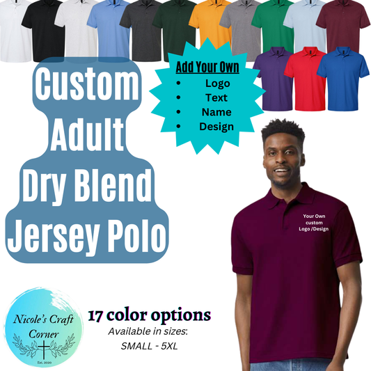 Custom Adult 50/50 Blend Polo Shirts