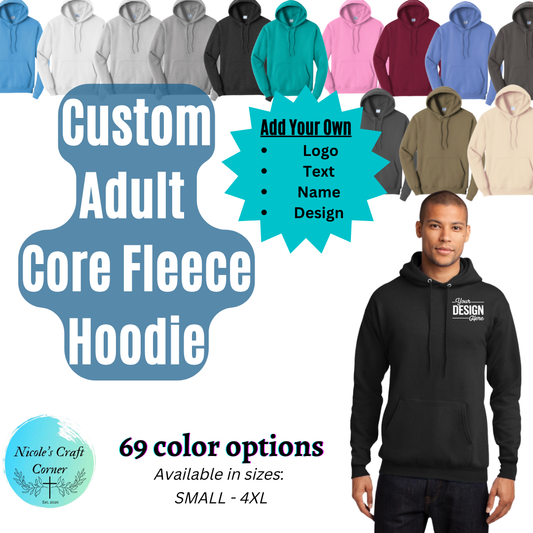 Custom Adult Core Fleece Hoodie