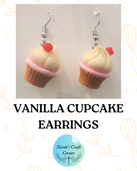 Vanilla Cupcake Dangle Earrings