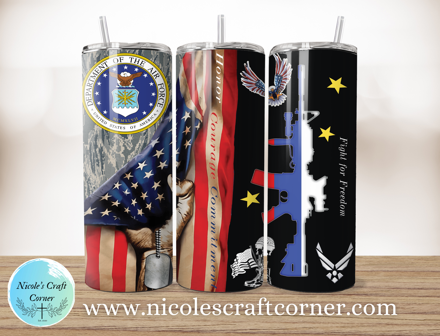 Air Force American 20oz Skinny Tumbler Stainless Steel Travel Cup
