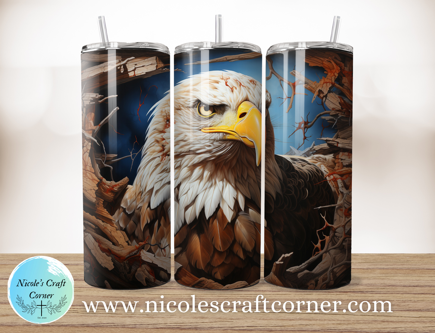 American Eagle 20oz Skinny Tumbler Stainless Steel Travel Cup