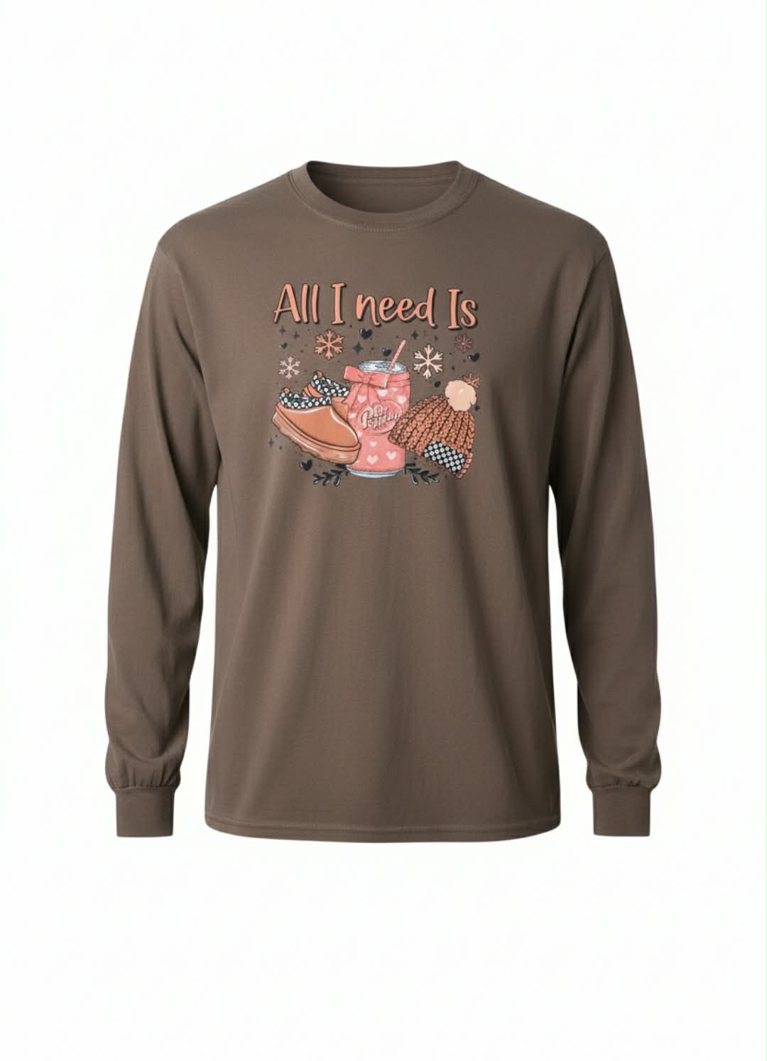 Cozy Fall " All I Need is Dr. Pepper" Long Sleeve Shirt
