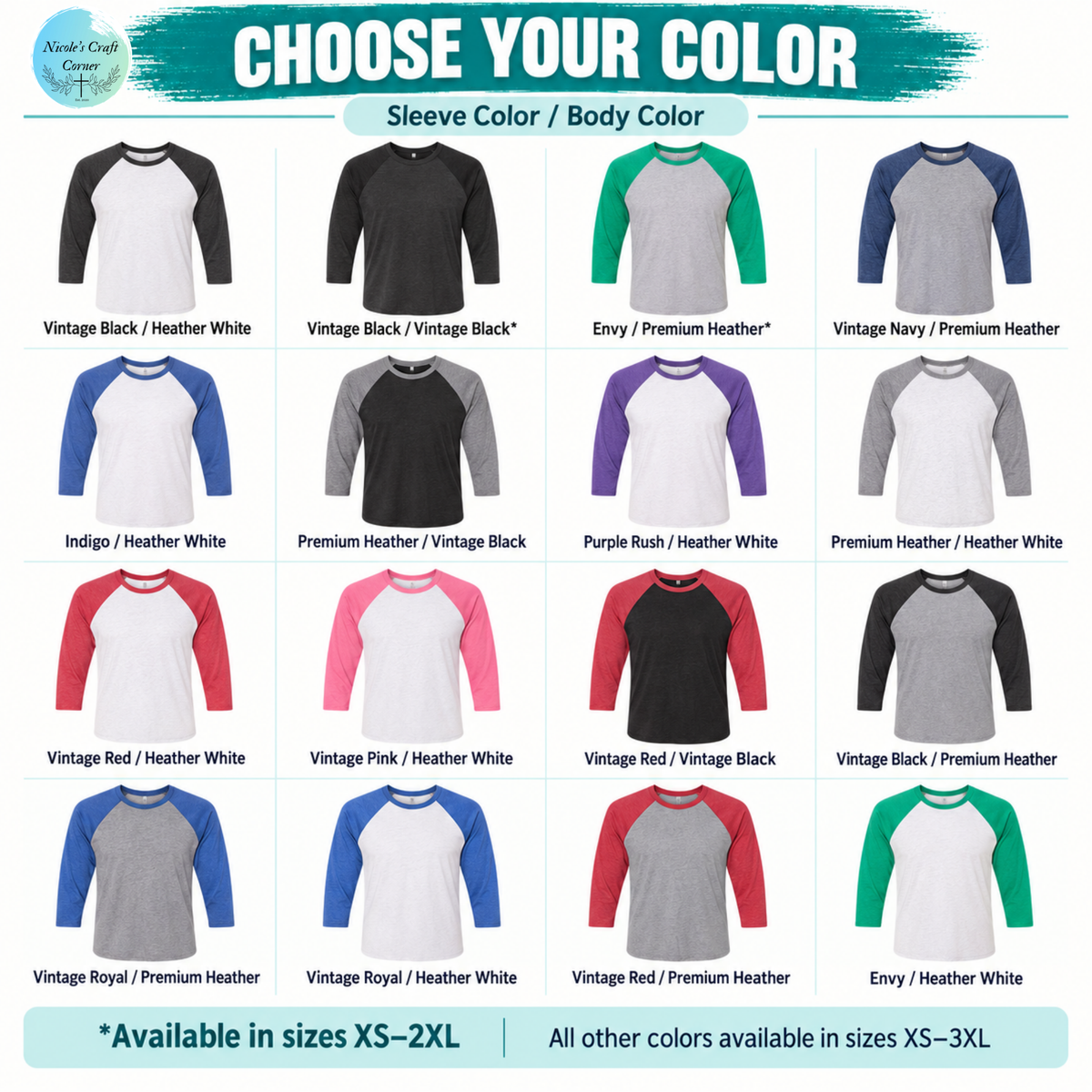 Custom 3/4-Sleeve Raglan Tee