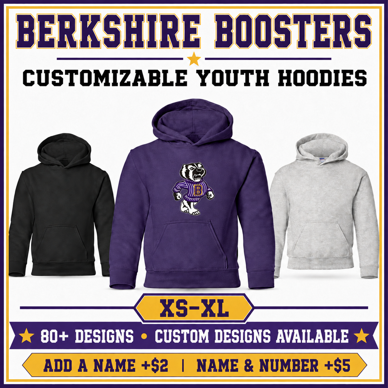 Berkshire Boosters Customizable Youth Heavy Blend™ Hoodie