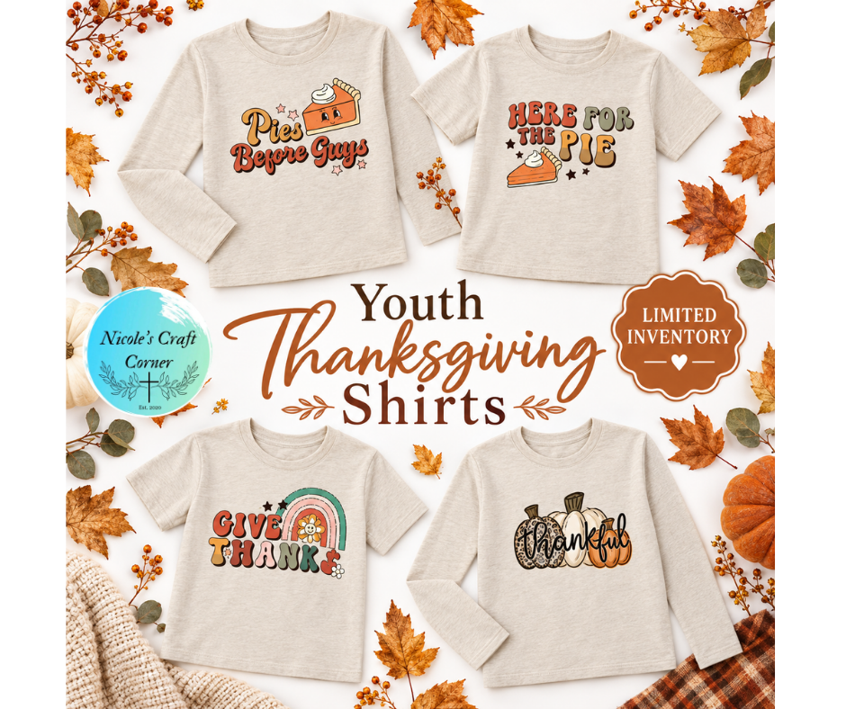 Youth Thanksgiving Shirts – Limited Ready-to-Ship Inventory