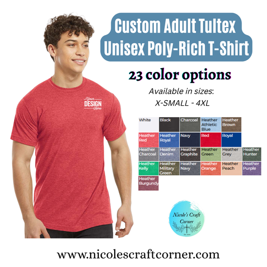 Custom Adult Tultex  Unisex Poly-Rich T-Shirt