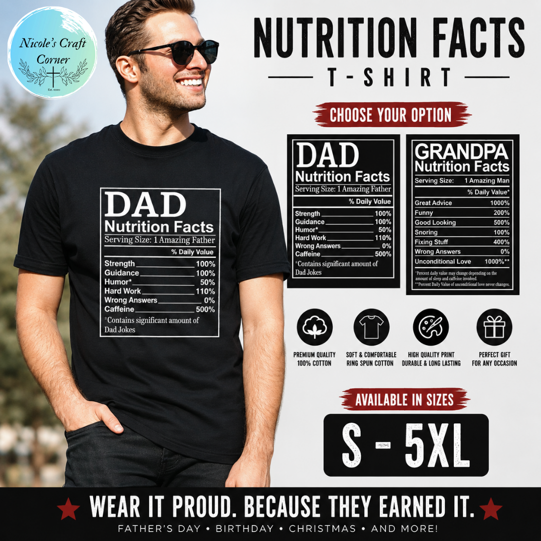 Dad Nutrition Facts T-Shirt