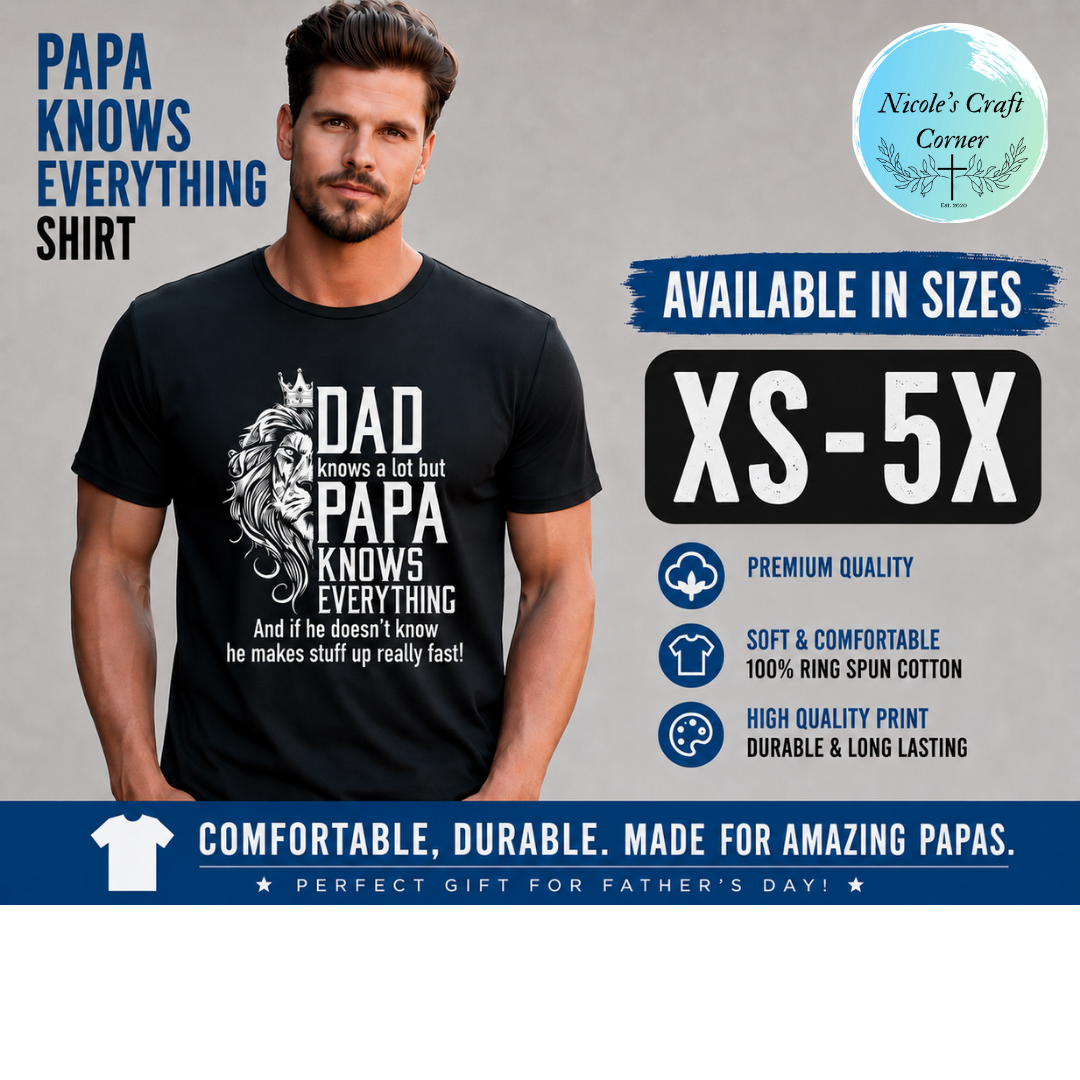 "Dad Knows A Lot But Papa Knows Everything" T-Shirt