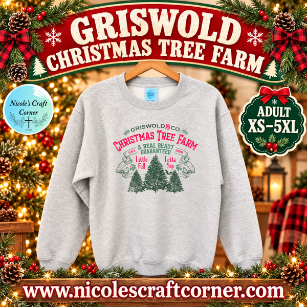 Griswold Christmas Tree Farm Crewneck Sweatshirt | Ash Grey – Nicole ...