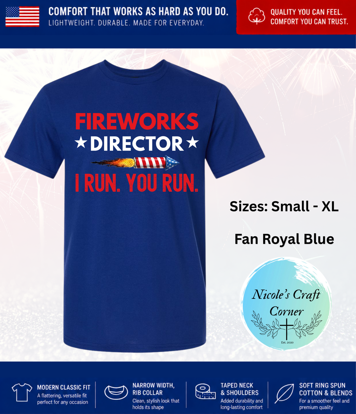 Fireworks Director – I Run. You Run. graphic tee